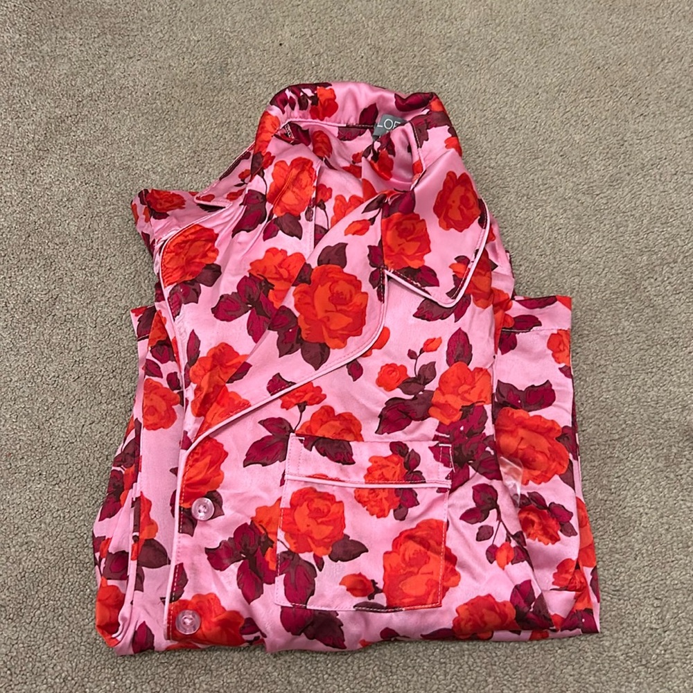 NWOT LOFT Women’s XS Satin Notch Collar Pajama Set